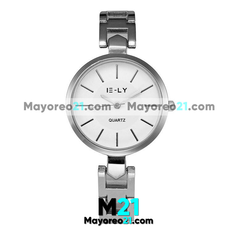 Reloj Ely Plata Extensible Metal Mesh Caratula blanca R2991