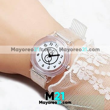 Reloj Numeros Pequeños  Extensible Tipo Plastico Con Caratula Blanco Transparente proveedores directos de fabrica R4328