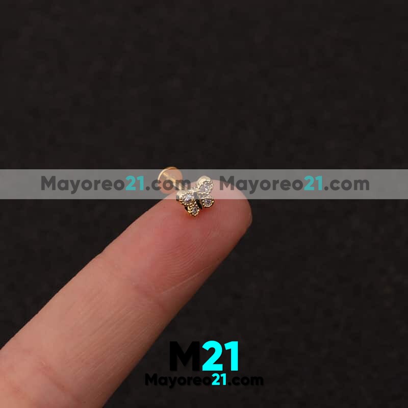 Piercing Mariposa con Diamante Helix Dorado bisuteria fabricante mayorista A2848