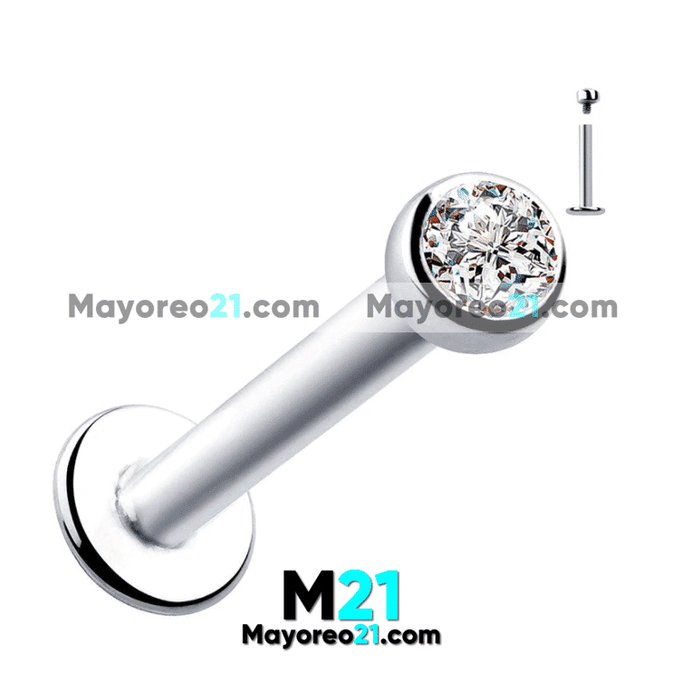 Piercing Diamante Blanco Plata bisuteria fabricante mayorista A2890