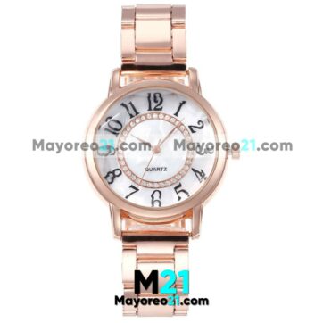 Reloj de Concha con Numeros Extensible Metal Rose Gold proveedores directos de fabrica R4451