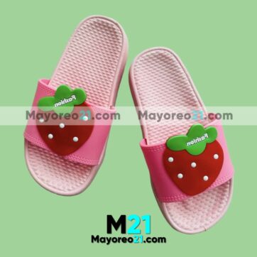 ZM00044 Sandalia De Moda Baño Casual Infantil Color Rosa Fresa Zapatos a Mayoreo