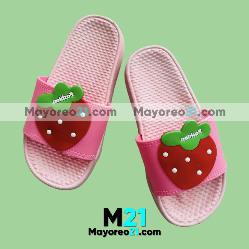 ZM00044 Sandalia De Moda Baño Casual Infantil Color Rosa Fresa Zapatos a Mayoreo