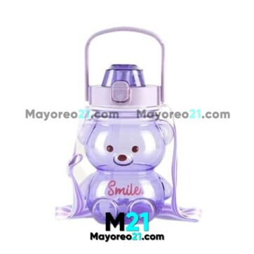 Termo/Botella 1500 ml Osito Teddy Smile Con Sticker 3D Morado Accesorios Fabricante Mayorista A3258