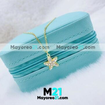 Collar Estrella de Mar con Diamantes Dorado accesorios de mayoreo A3367