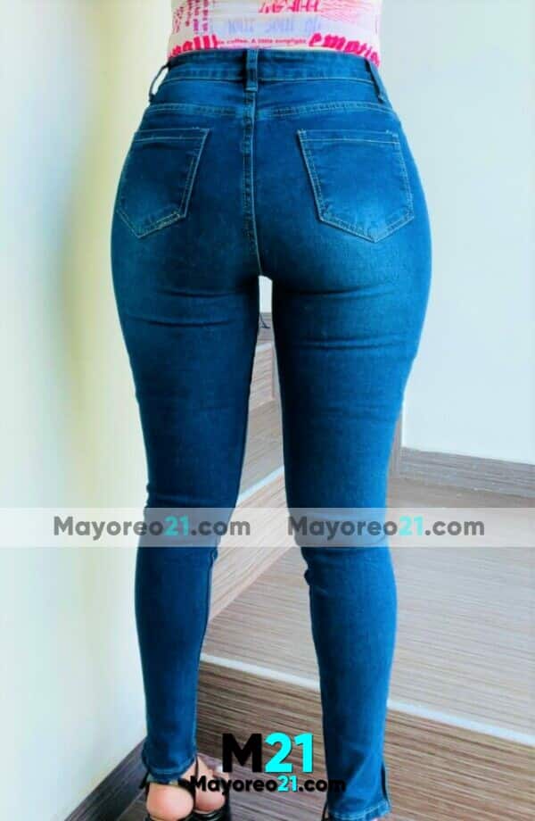 C1191 Jeans Pantalon De Mezclilla Strech Cierre En Laterales Azul Ropa De Mayoreo Fabricantes (3)