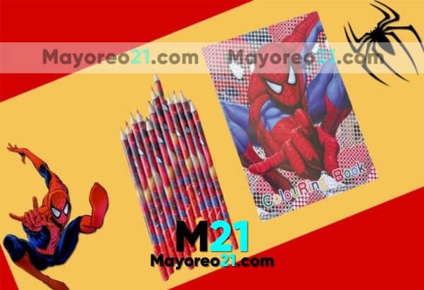 A3555 Set Escolar Juego De Papeleria Spider Man Rojo Accesorios De Mayoreo (3)