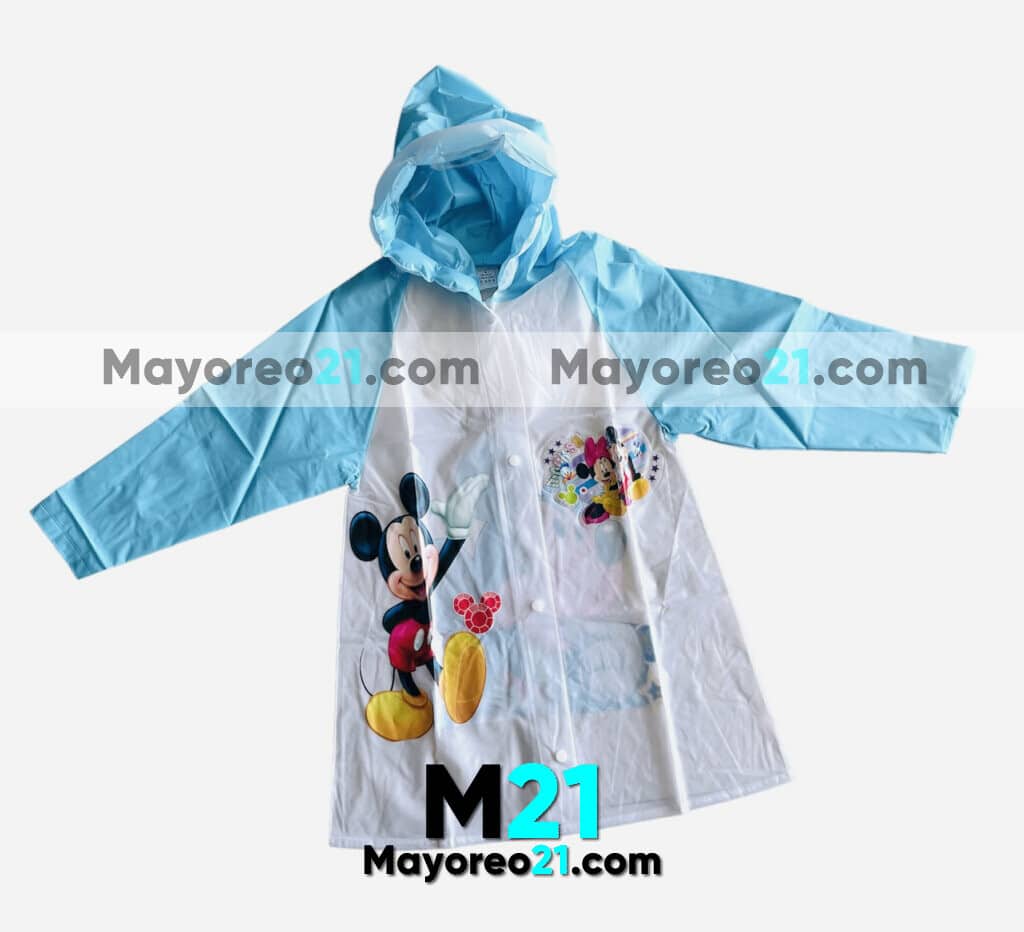 Impermeables Para Niños con Capucha y Visera de Mickey Mouse Azul Accesorios Fabricante Mayorista A3569